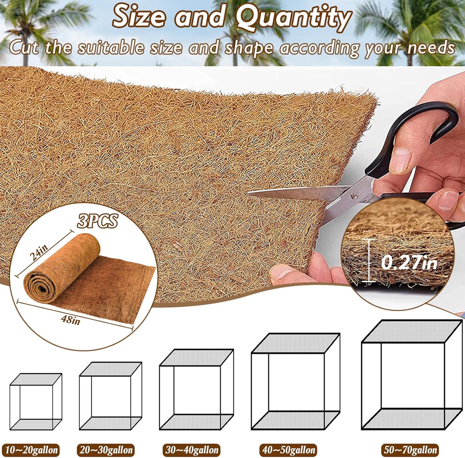 3 Rolls Reptile Carpet, 24x48i - Substrate Coconut Fiber review and price