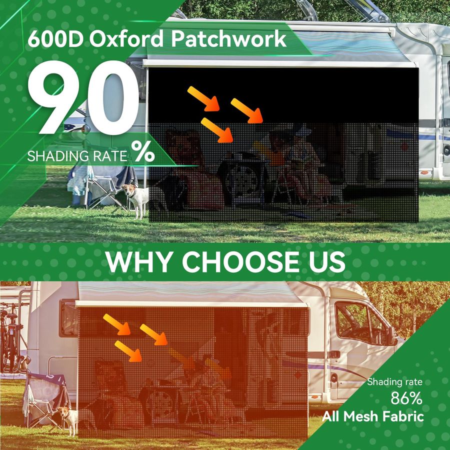 Awning Shade Screen with Zippe - Screen Top Mesh review and price